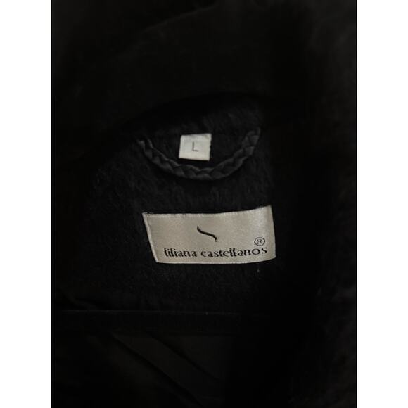 Liliana Castellano black shawl womens large classy suri alpaca merino wool - Picture 4 of 9